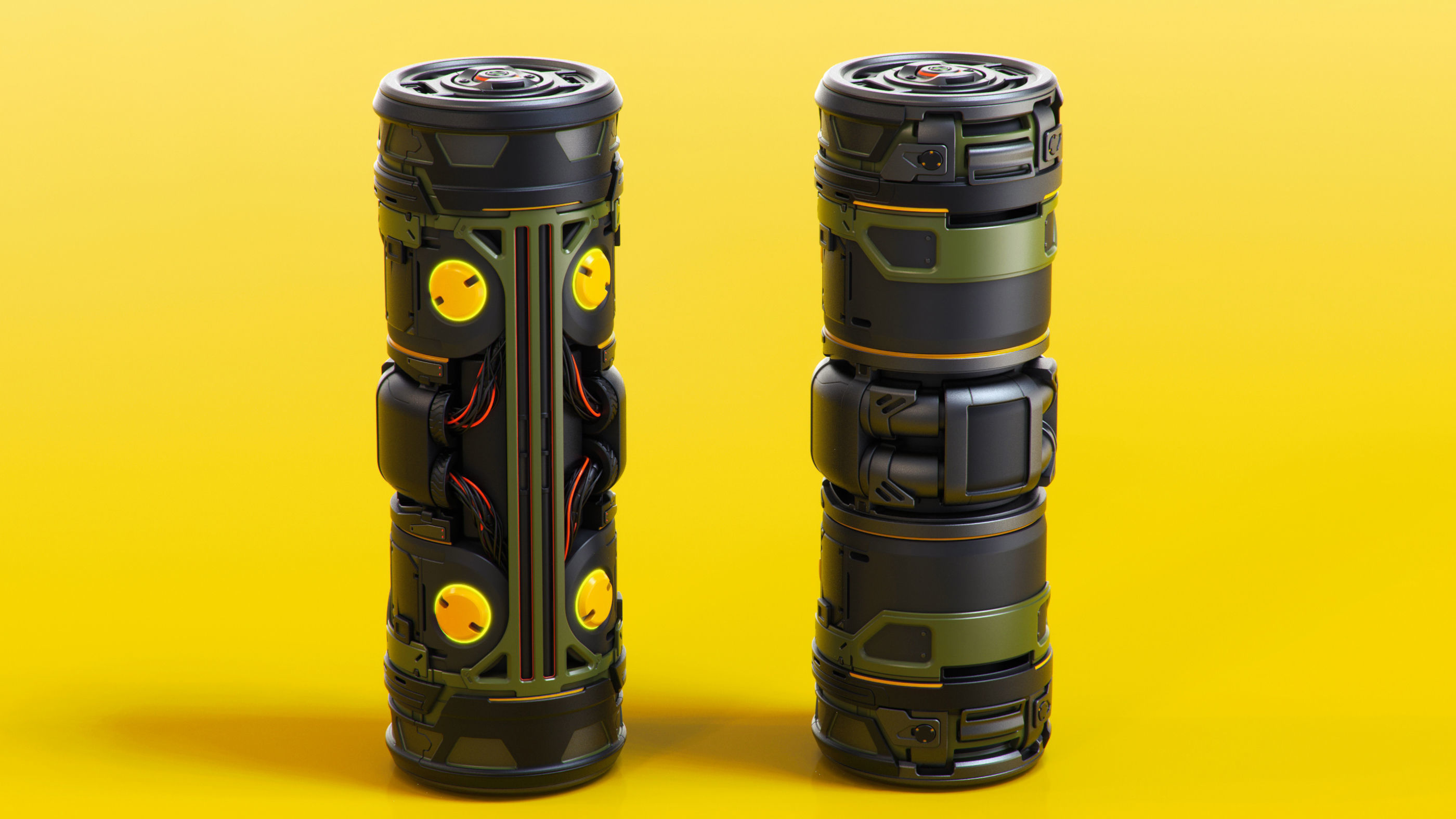 SciFi Barrels set 3D model_6