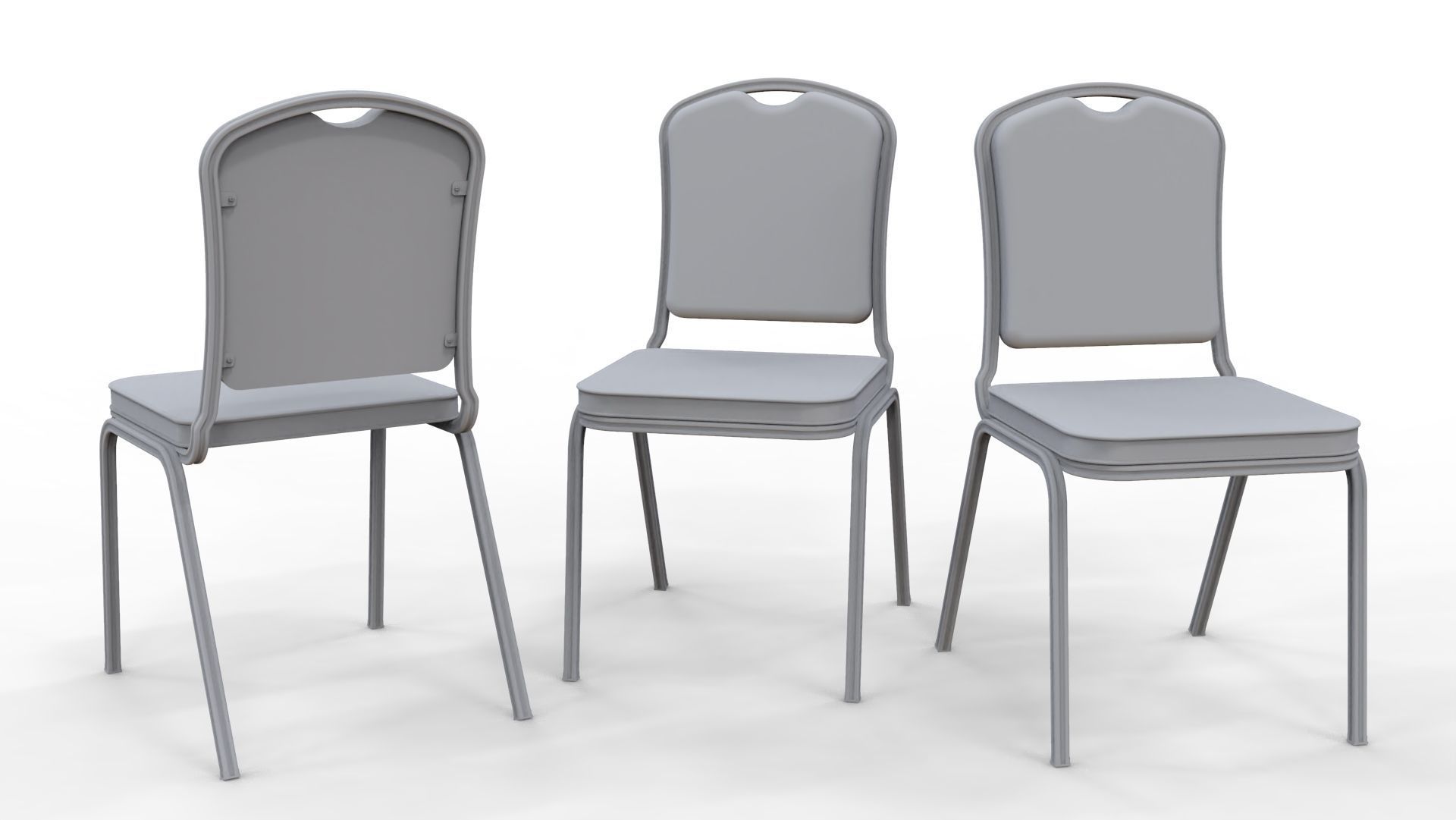 chair three banquet chairs 3D model_2