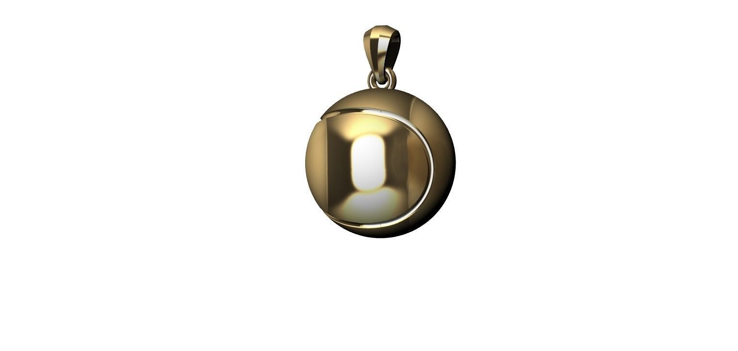 Tennis Ball Hollow Pendant   3D print model_12