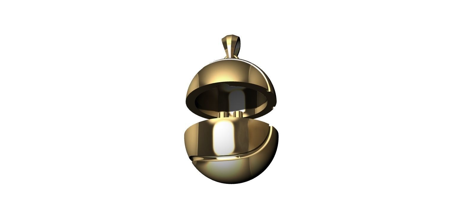 Tennis Ball Hollow Pendant   3D print model_19