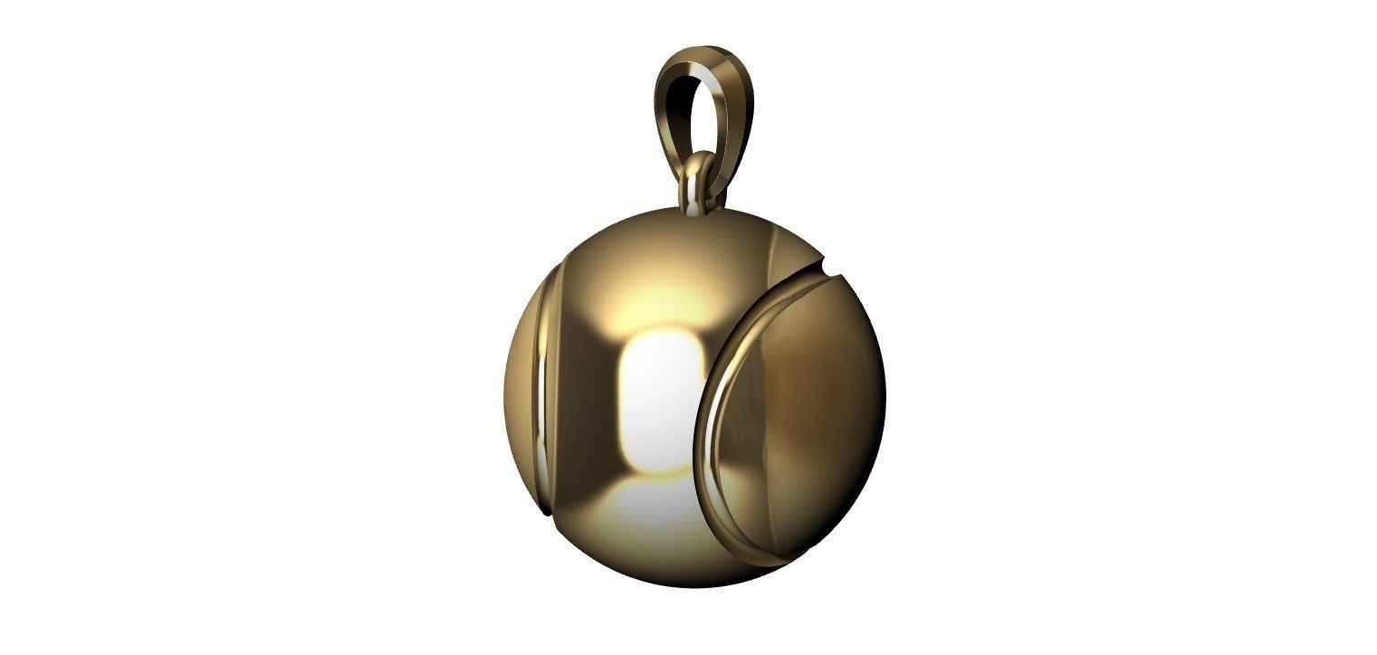 Tennis Ball Hollow Pendant   3D print model_1
