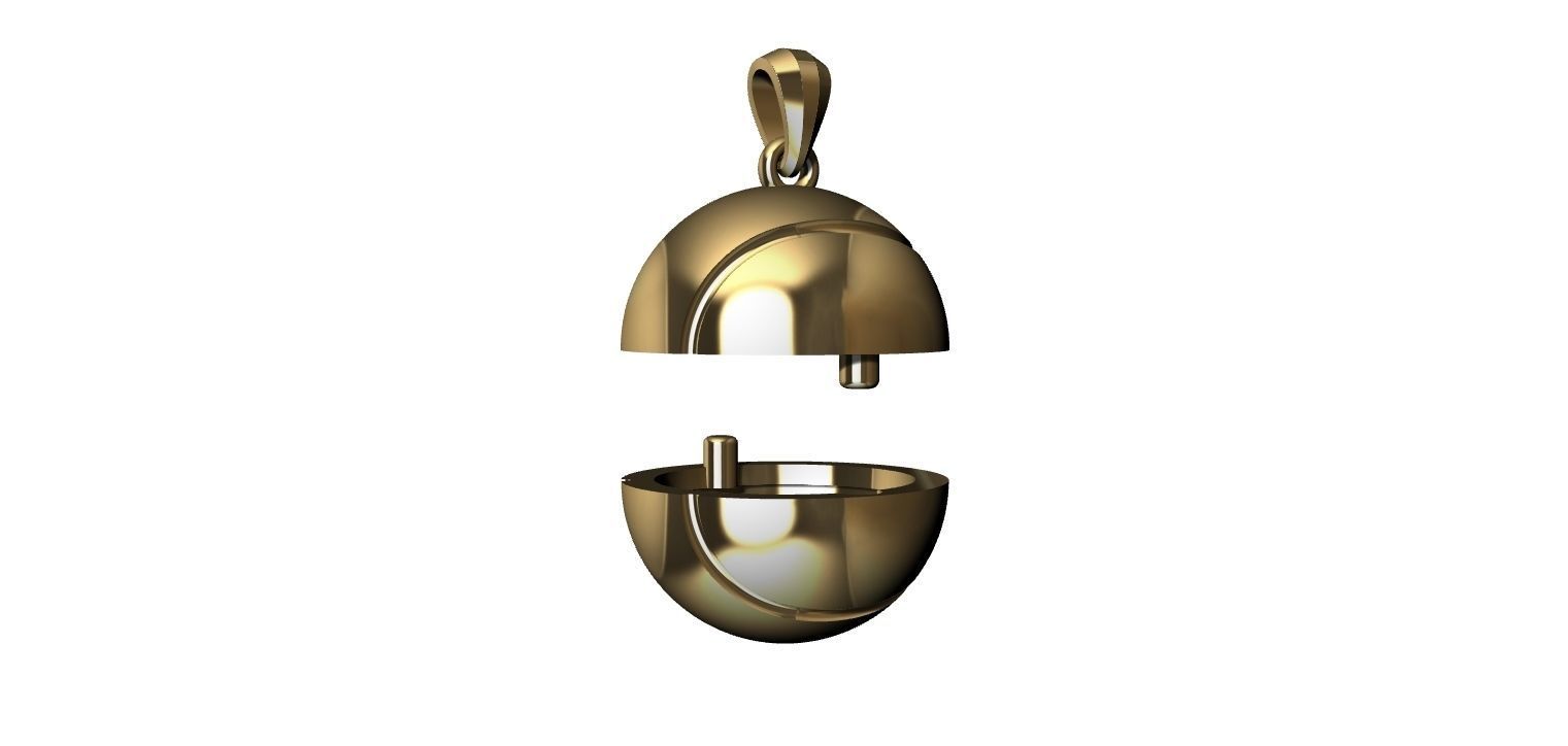 Tennis Ball Hollow Pendant   3D print model_17