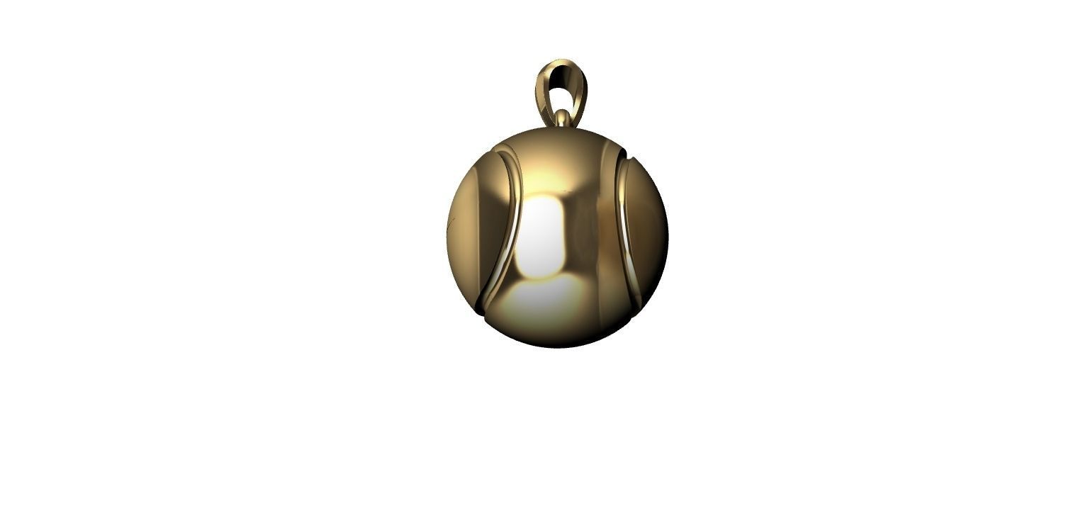 Tennis Ball Hollow Pendant   3D print model_14