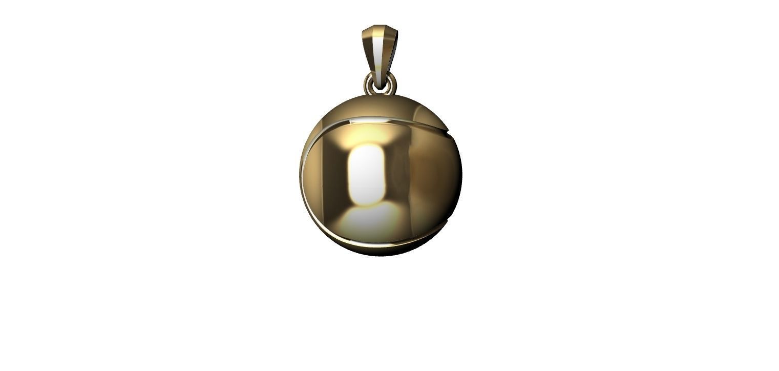 Tennis Ball Hollow Pendant   3D print model_6