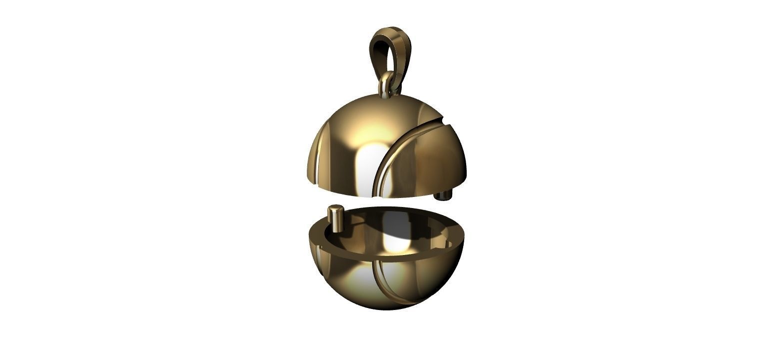 Tennis Ball Hollow Pendant   3D print model_3
