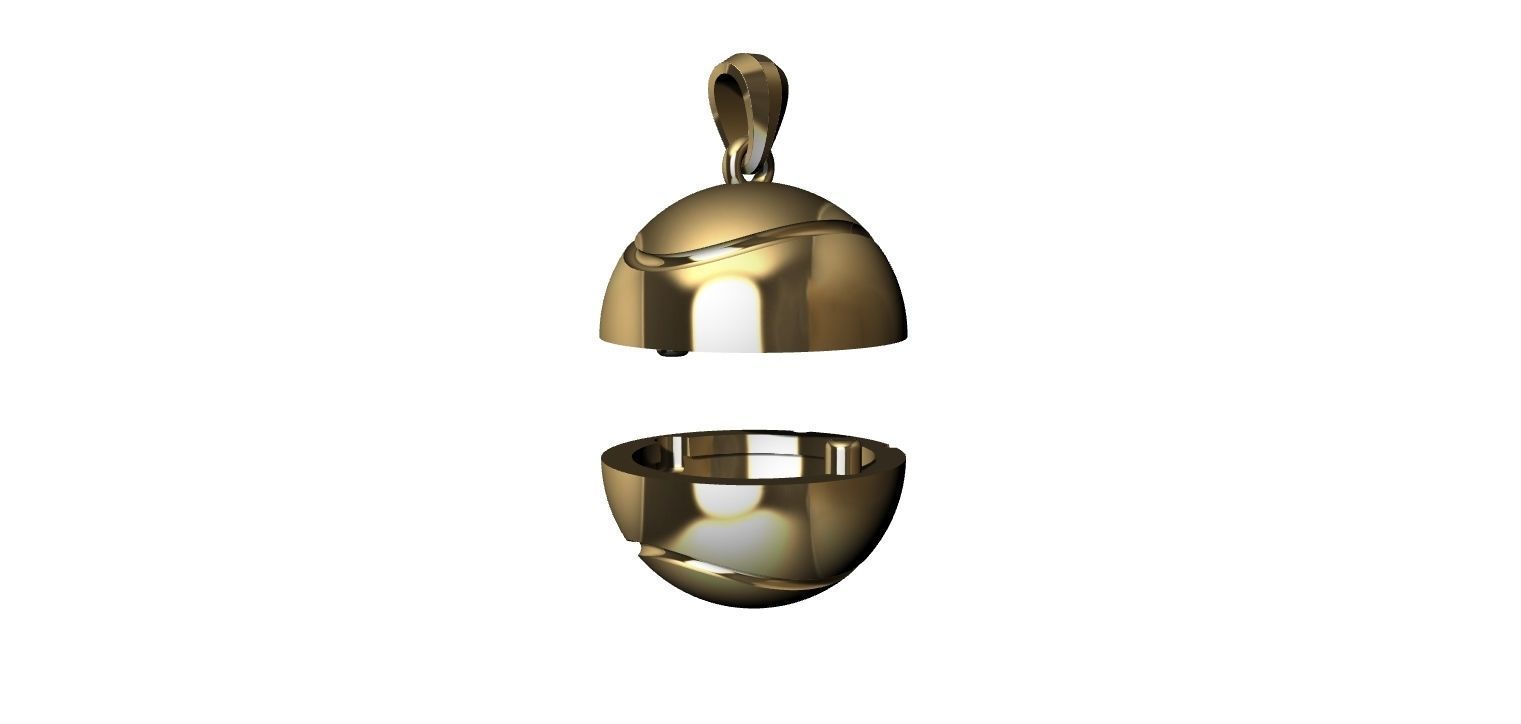 Tennis Ball Hollow Pendant   3D print model_20