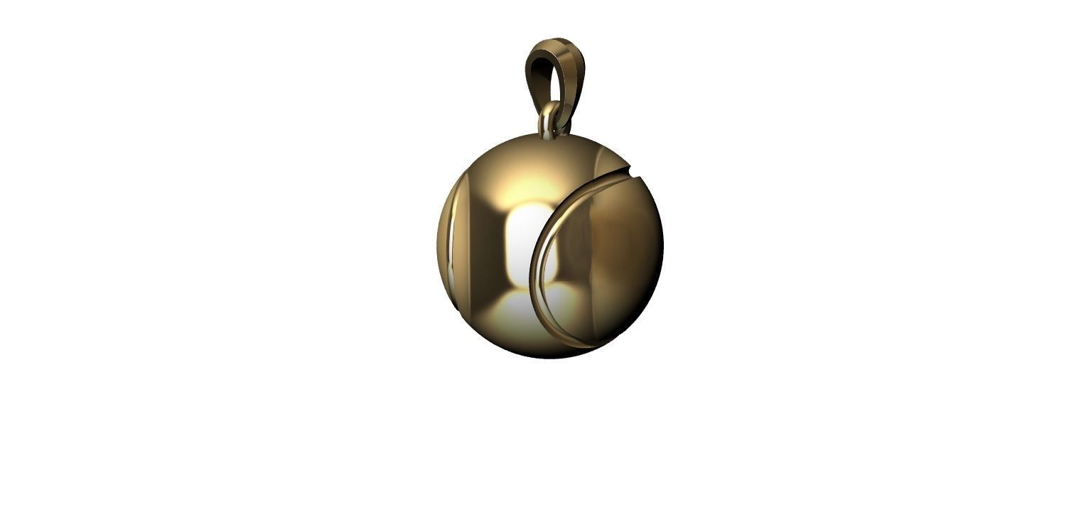 Tennis Ball Hollow Pendant   3D print model_4