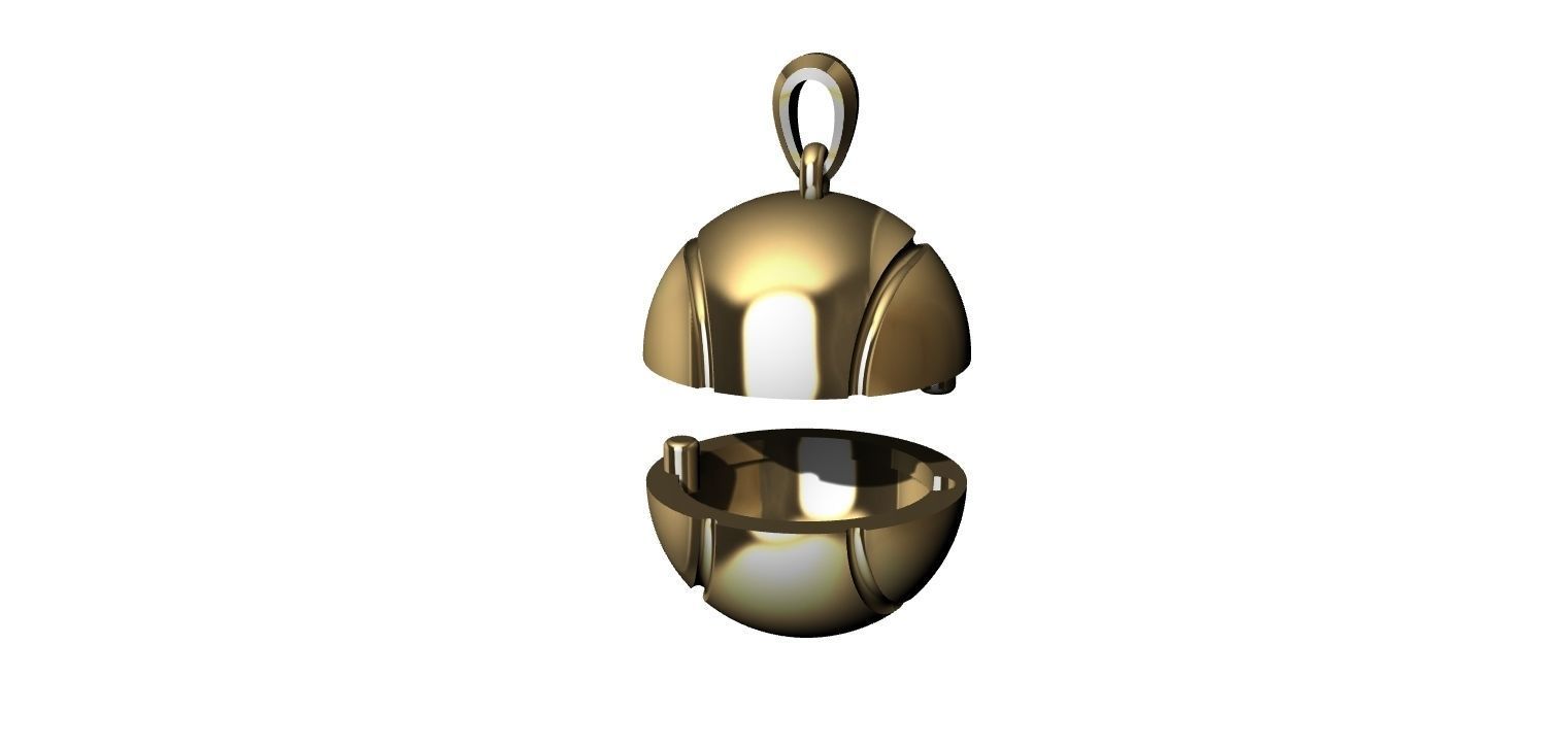 Tennis Ball Hollow Pendant   3D print model_18