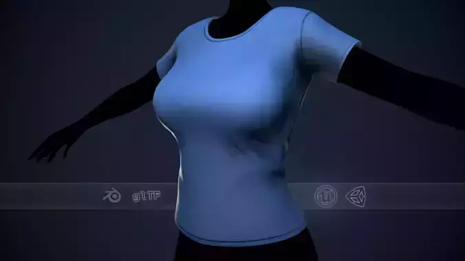 Female Blue T-Shirt Style 4 