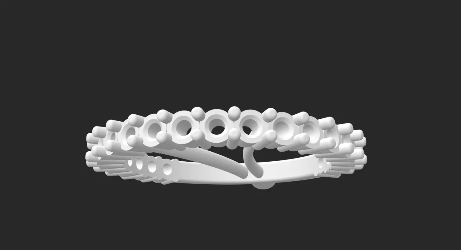 One Row Stone Band 3D model_0