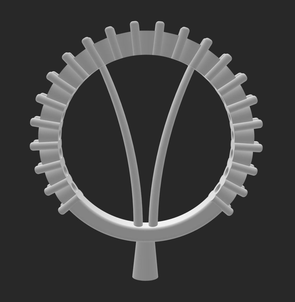 One Row Stone Band 3D model_1