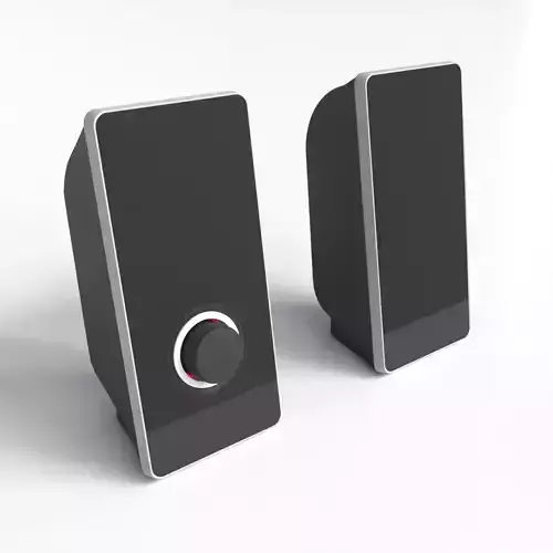 Speakers simply plastic columns low-poly 3D model