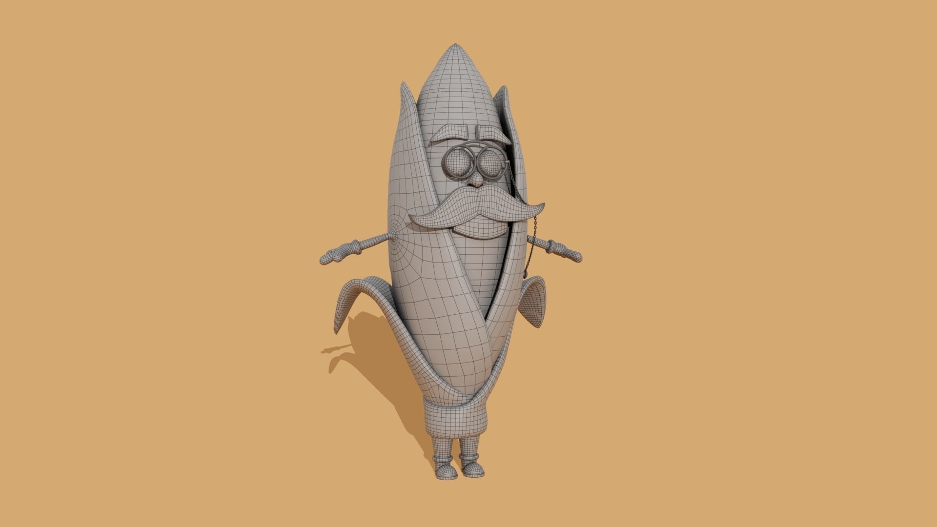 Corn cartoon Low-poly 3D model_11