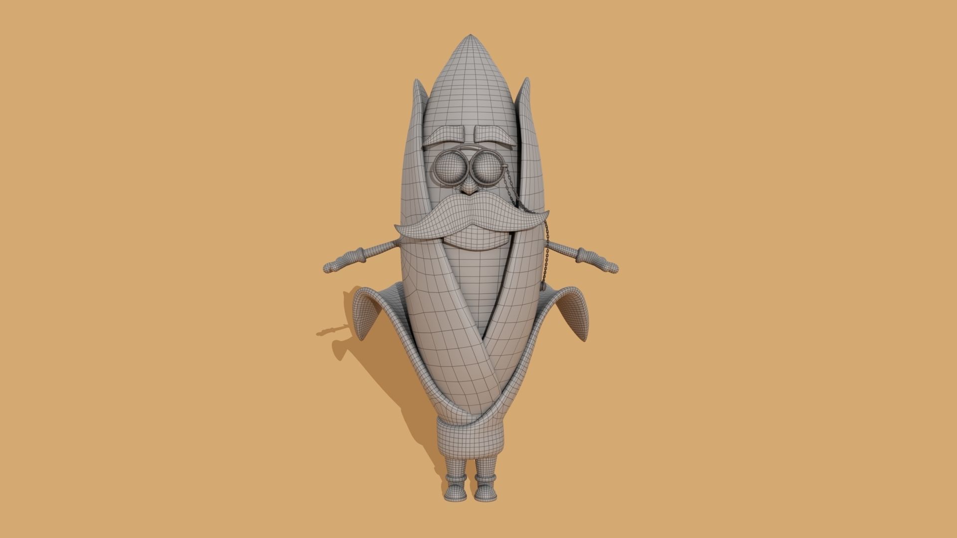 Corn cartoon Low-poly 3D model_10