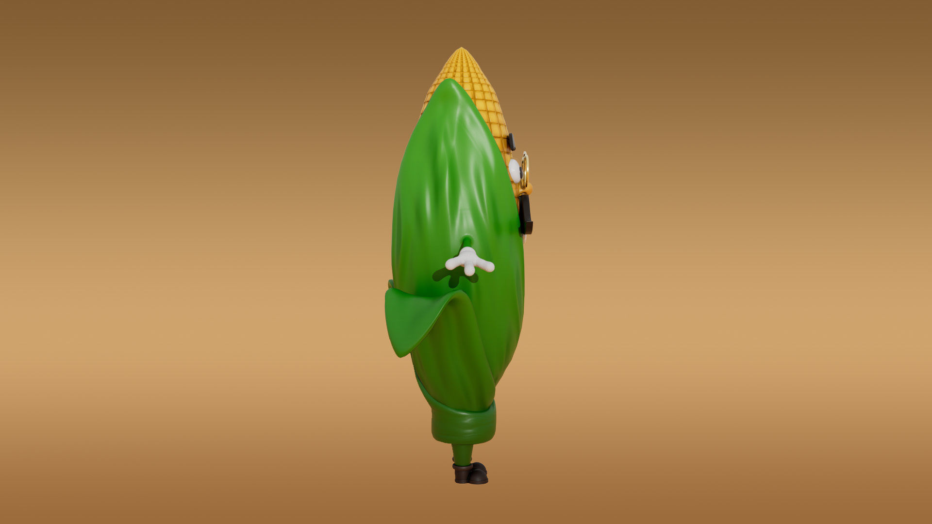 Corn cartoon Low-poly 3D model_2