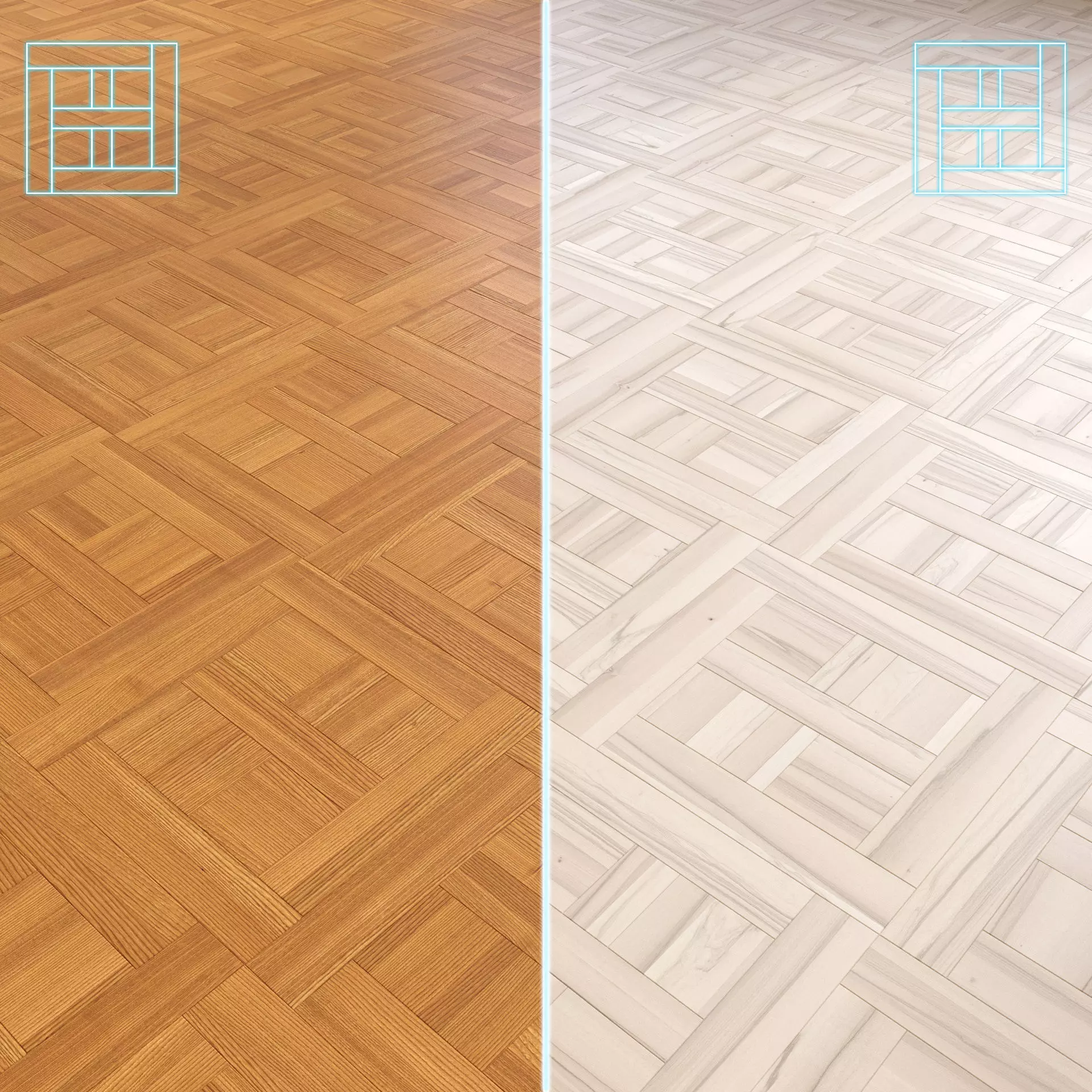 Parquet - Laminate - Wooden floor 2 in 1 Low-poly 3D model_0