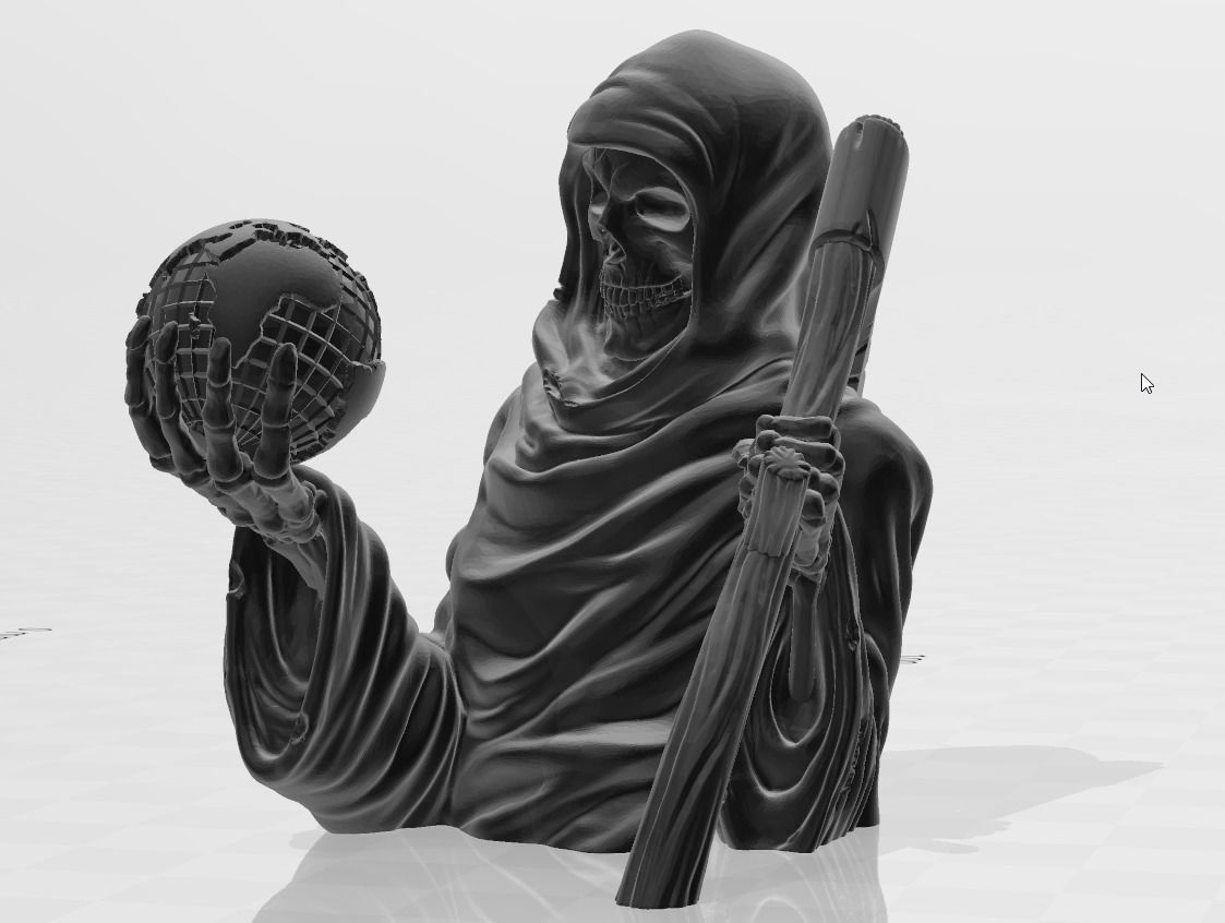 The Grim Reaper holding earth 3D print model_1