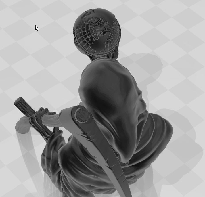 The Grim Reaper holding earth 3D print model_7