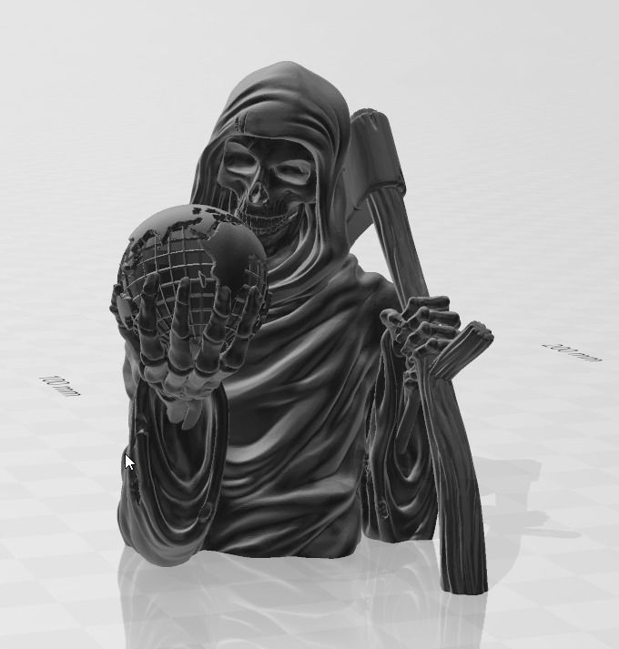 The Grim Reaper holding earth 3D print model_2