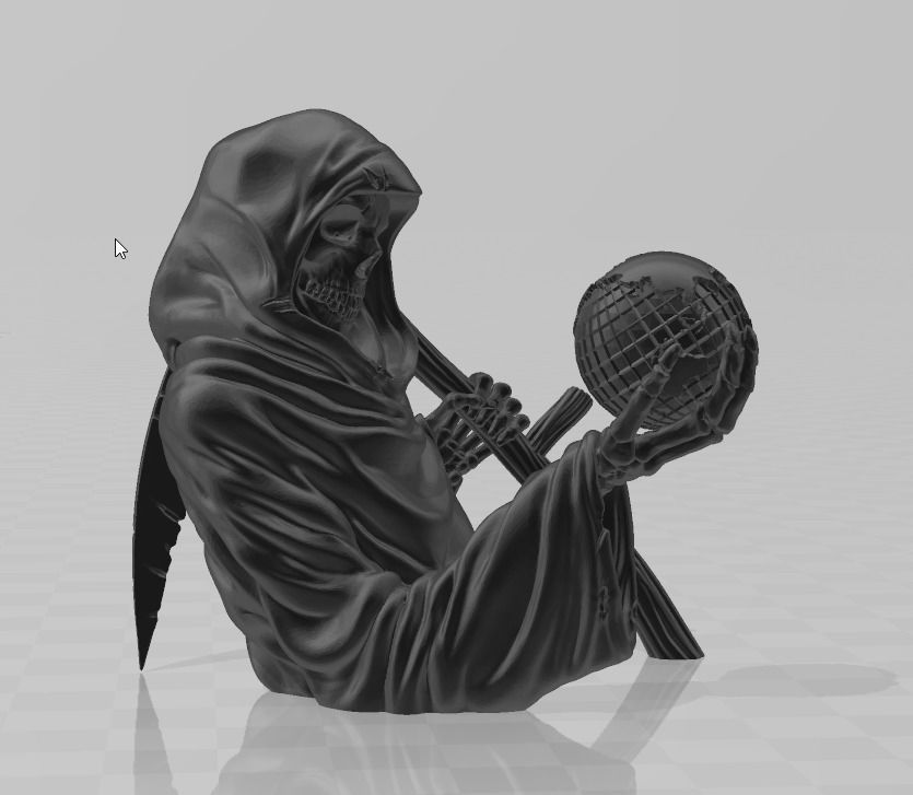 The Grim Reaper holding earth 3D print model_3