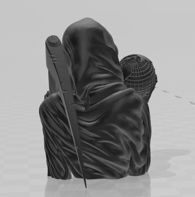 The Grim Reaper holding earth 3D print model_4