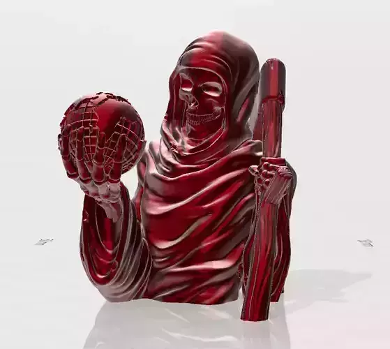 The Grim Reaper holding earth 3D print model