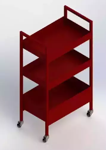 Trolley cart with three shelves
