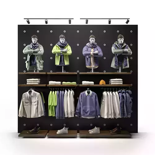 clothes shop outdoor clothing 01 3D model