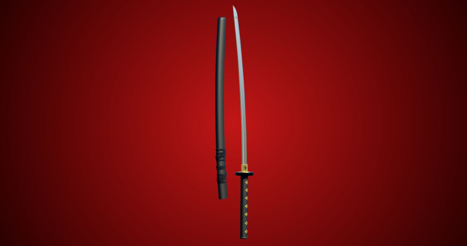Sword 09 Game Ready PBR Unity UE Arnold V-Ray Textures Included Low-poly 3D model_10