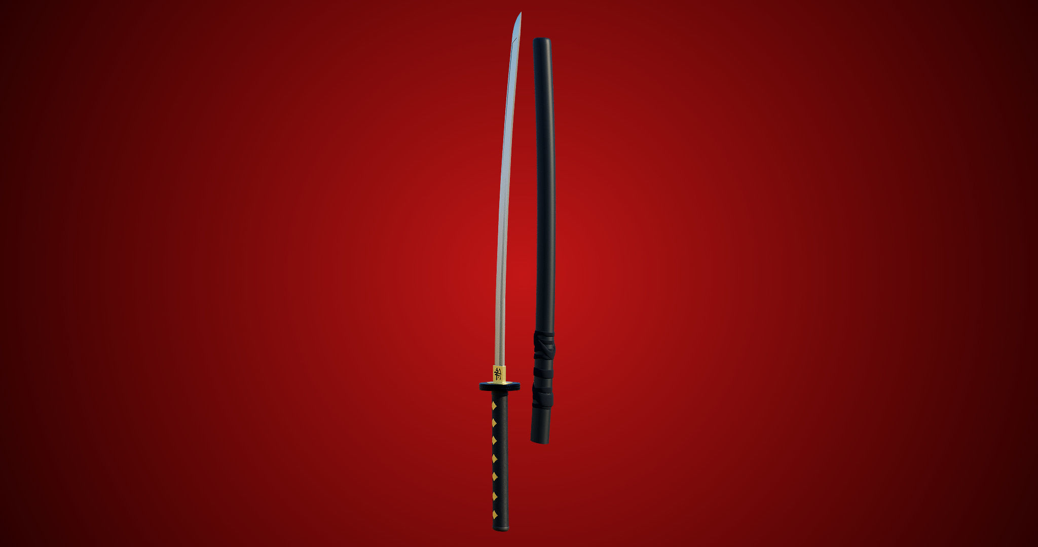Sword 09 Game Ready PBR Unity UE Arnold V-Ray Textures Included Low-poly 3D model_11