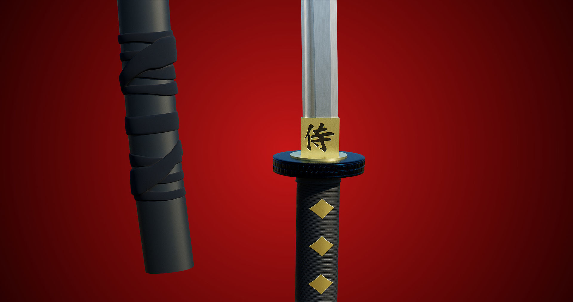 Sword 09 Game Ready PBR Unity UE Arnold V-Ray Textures Included Low-poly 3D model_22