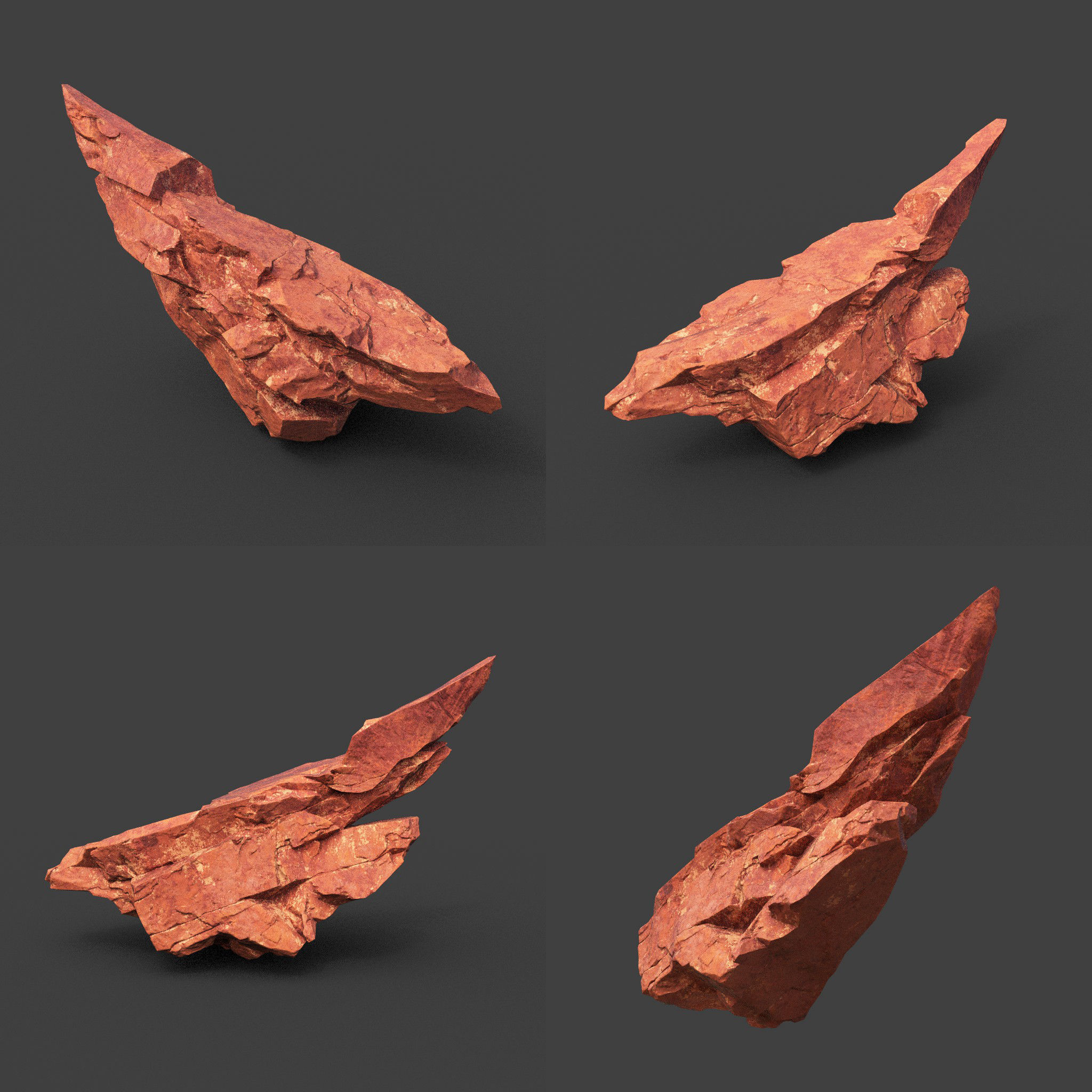 Scifi Yellow Sharp Rock 220611 - Ultra HD 16K Textures Low-poly 3D model_2
