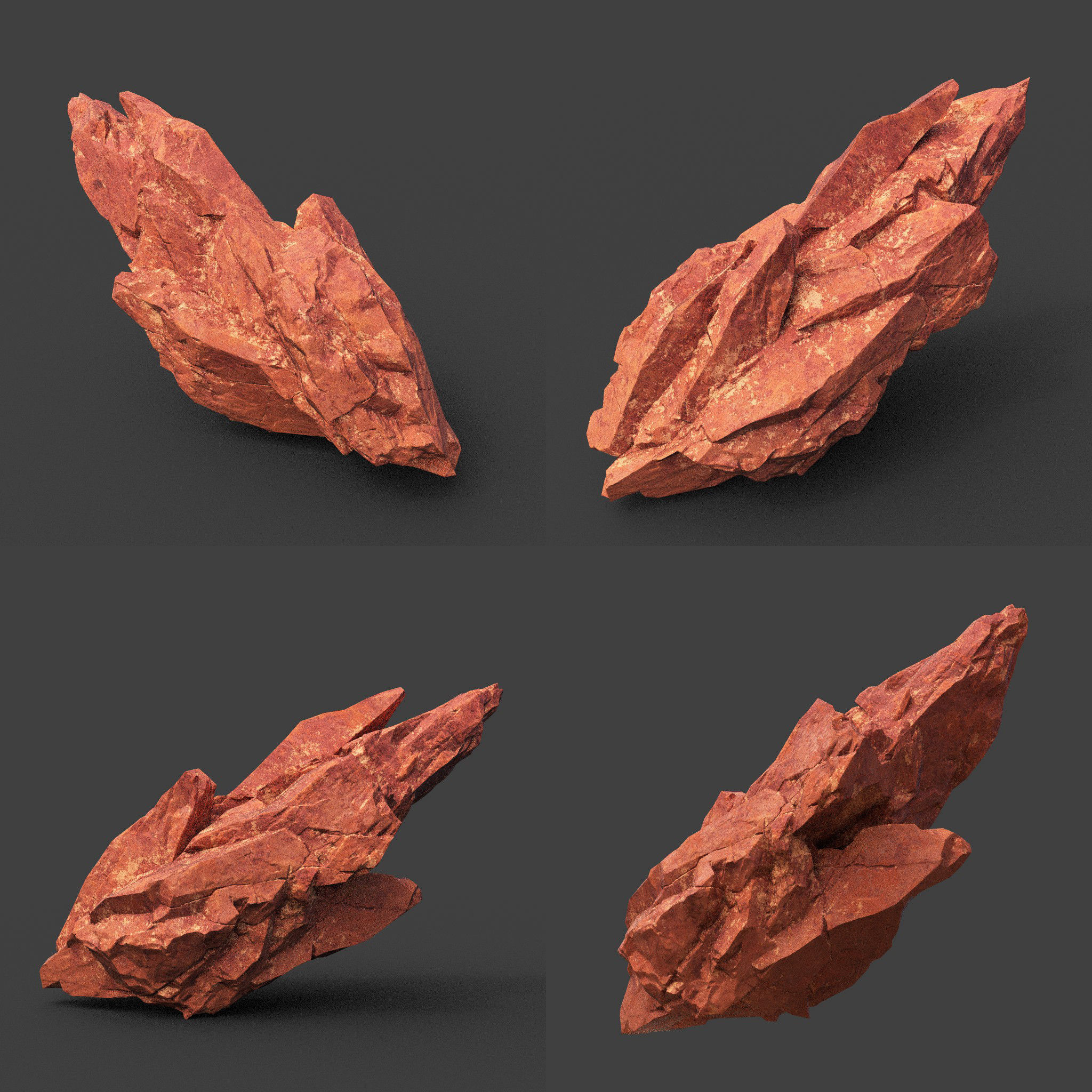 Scifi Yellow Sharp Rock 220611 - Ultra HD 16K Textures Low-poly 3D model_8