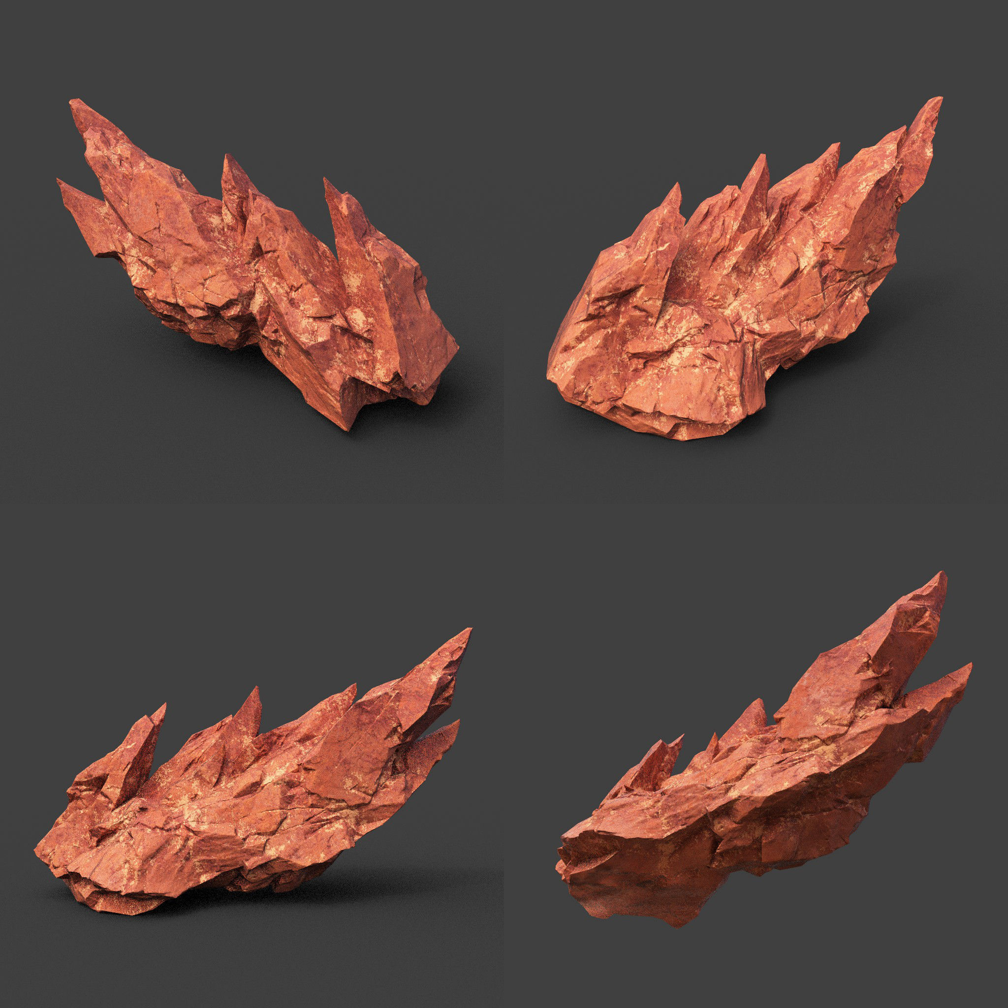 Scifi Yellow Sharp Rock 220611 - Ultra HD 16K Textures Low-poly 3D model_23