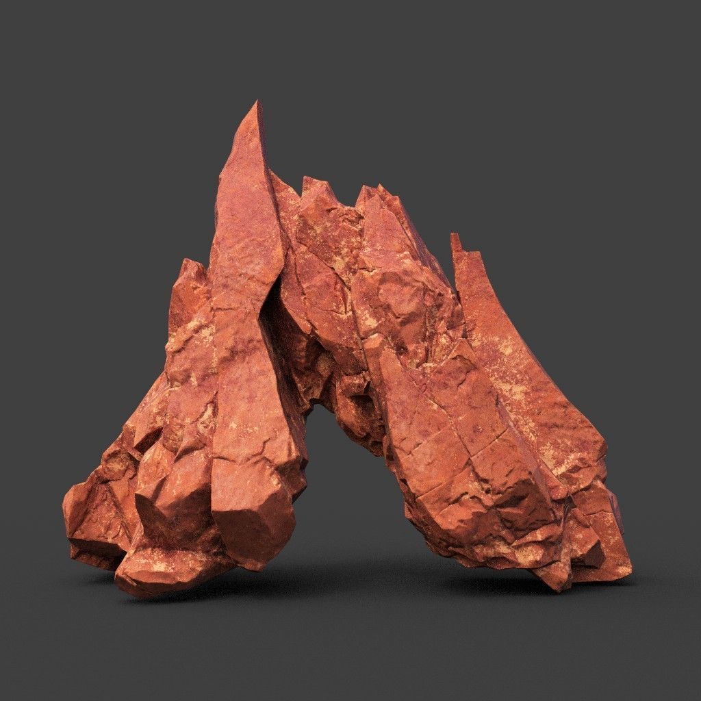 Scifi Yellow Sharp Rock 220611 - Ultra HD 16K Textures Low-poly 3D model_16