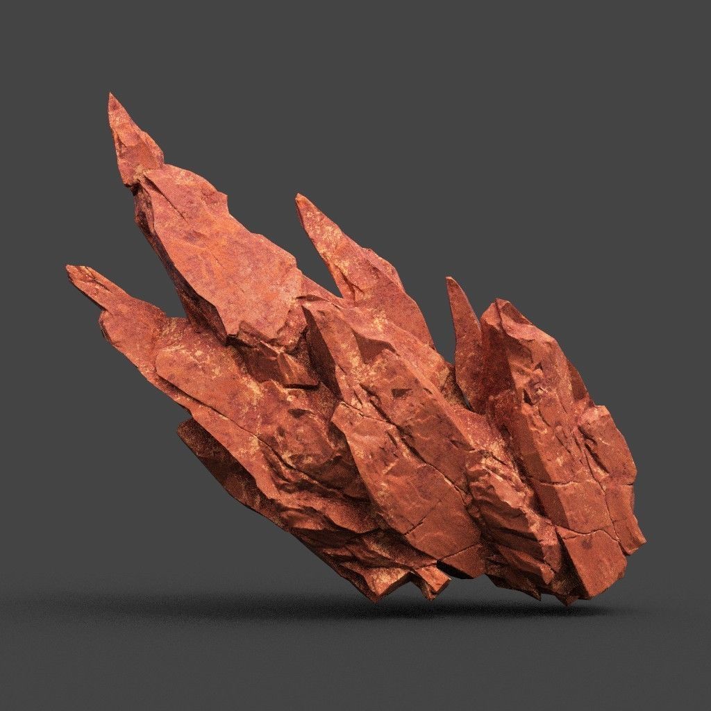 Scifi Yellow Sharp Rock 220611 - Ultra HD 16K Textures Low-poly 3D model_10