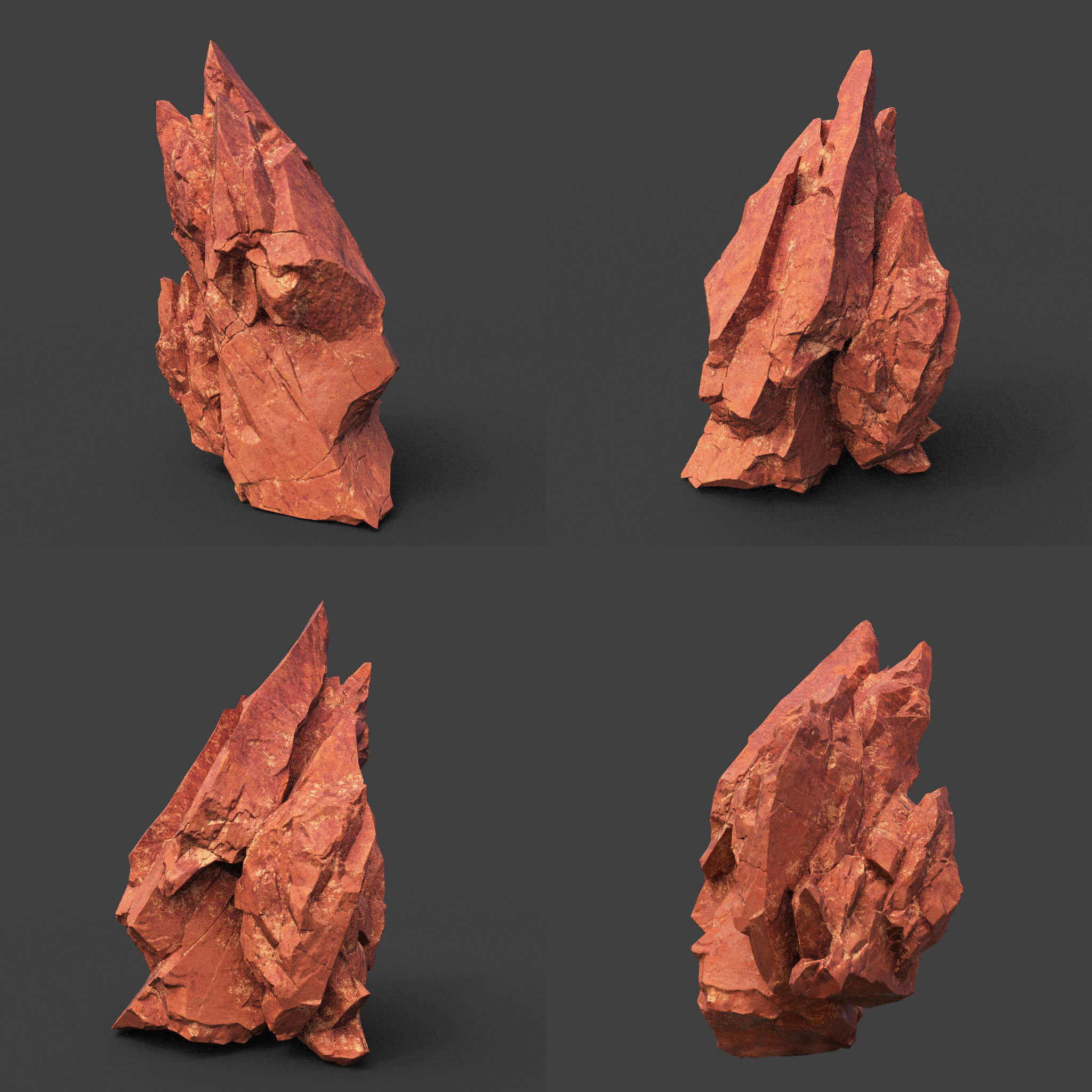 Scifi Yellow Sharp Rock 220611 - Ultra HD 16K Textures Low-poly 3D model_20