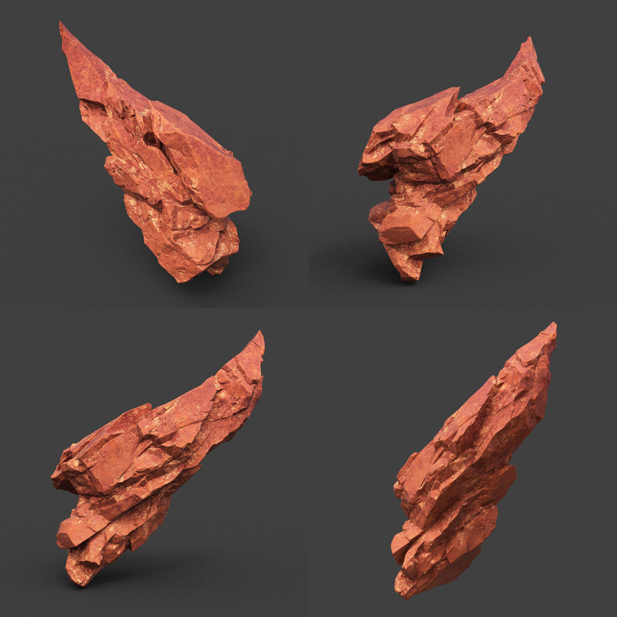 Scifi Yellow Sharp Rock 220611 - Ultra HD 16K Textures Low-poly 3D model_5