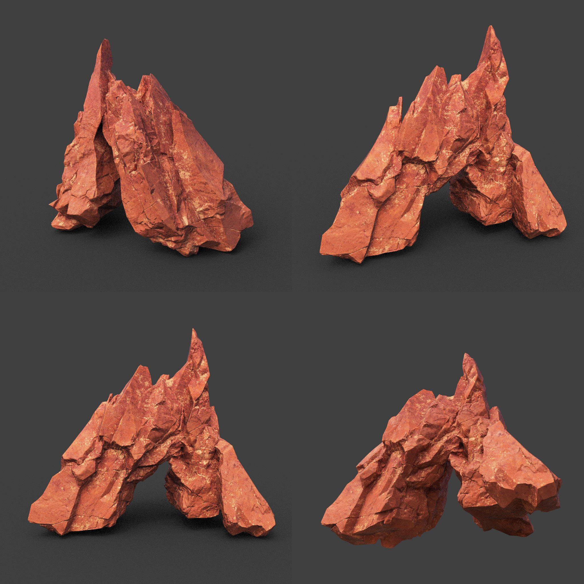 Scifi Yellow Sharp Rock 220611 - Ultra HD 16K Textures Low-poly 3D model_17