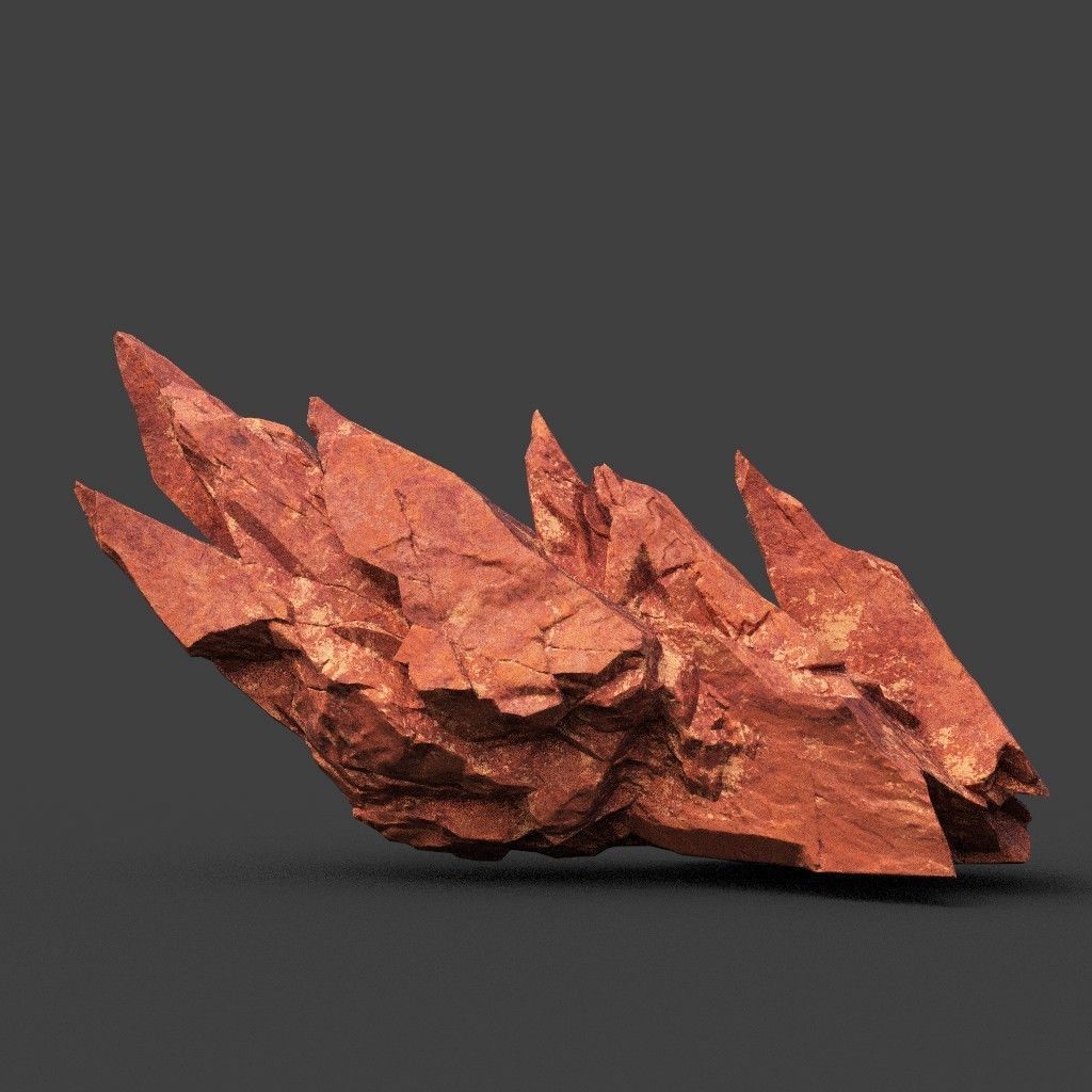 Scifi Yellow Sharp Rock 220611 - Ultra HD 16K Textures Low-poly 3D model_22