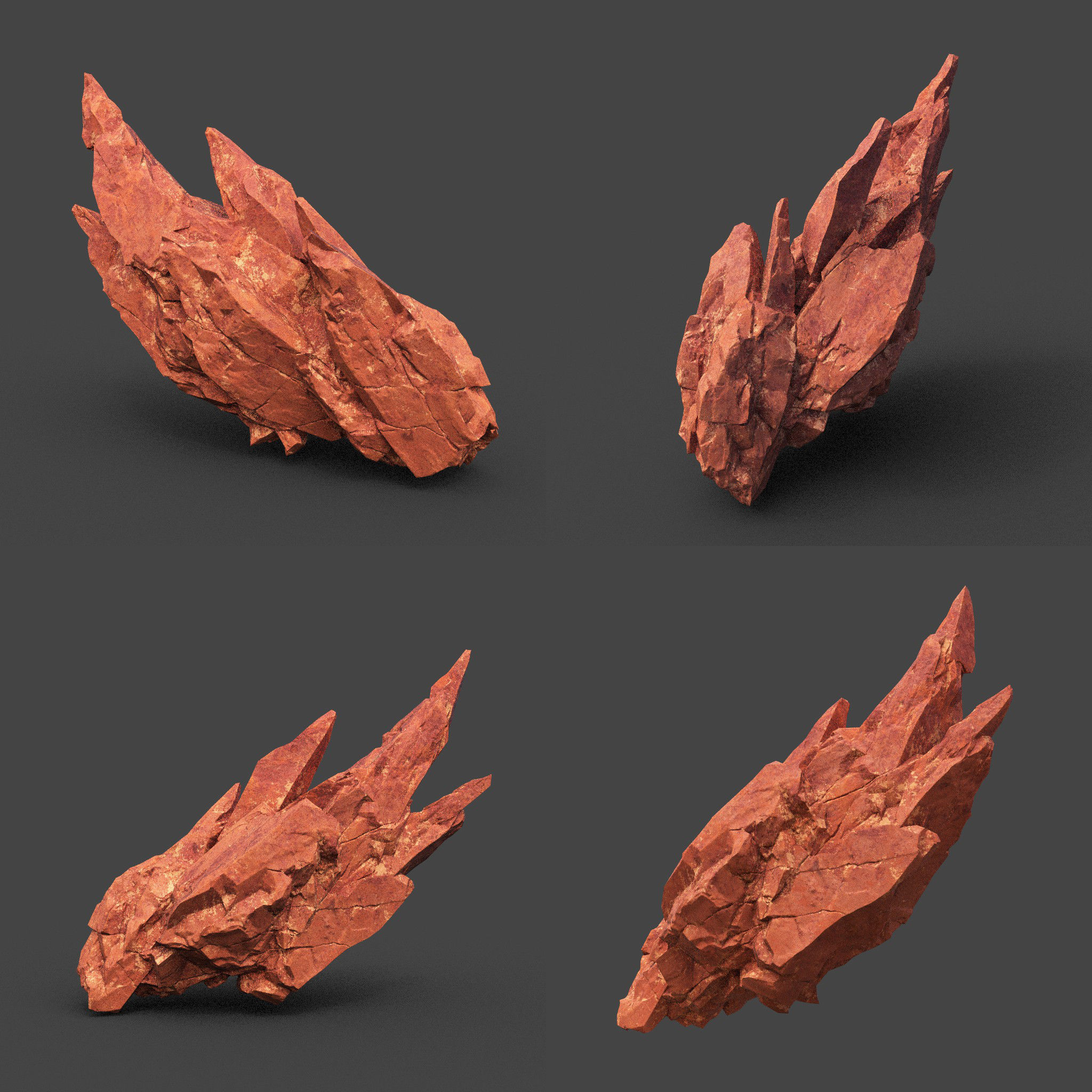 Scifi Yellow Sharp Rock 220611 - Ultra HD 16K Textures Low-poly 3D model_11