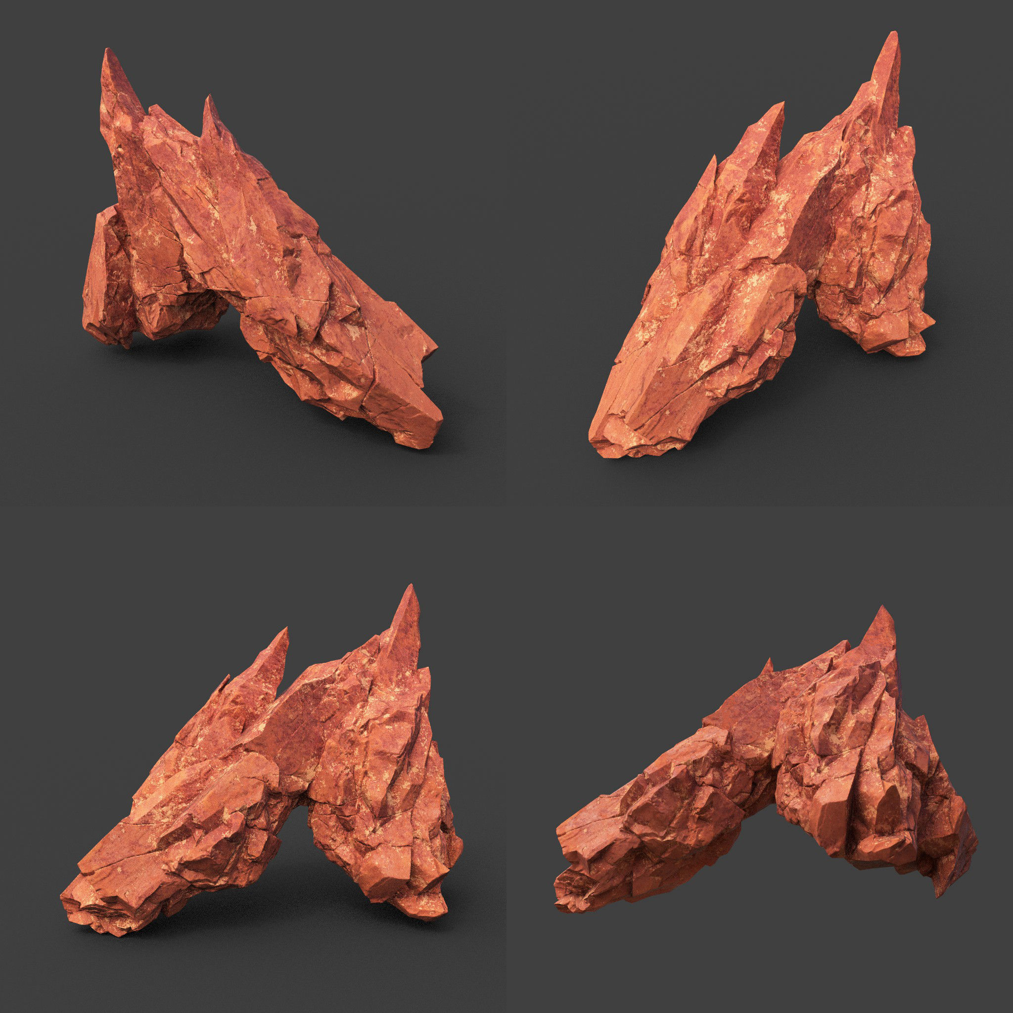 Scifi Yellow Sharp Rock 220611 - Ultra HD 16K Textures Low-poly 3D model_14