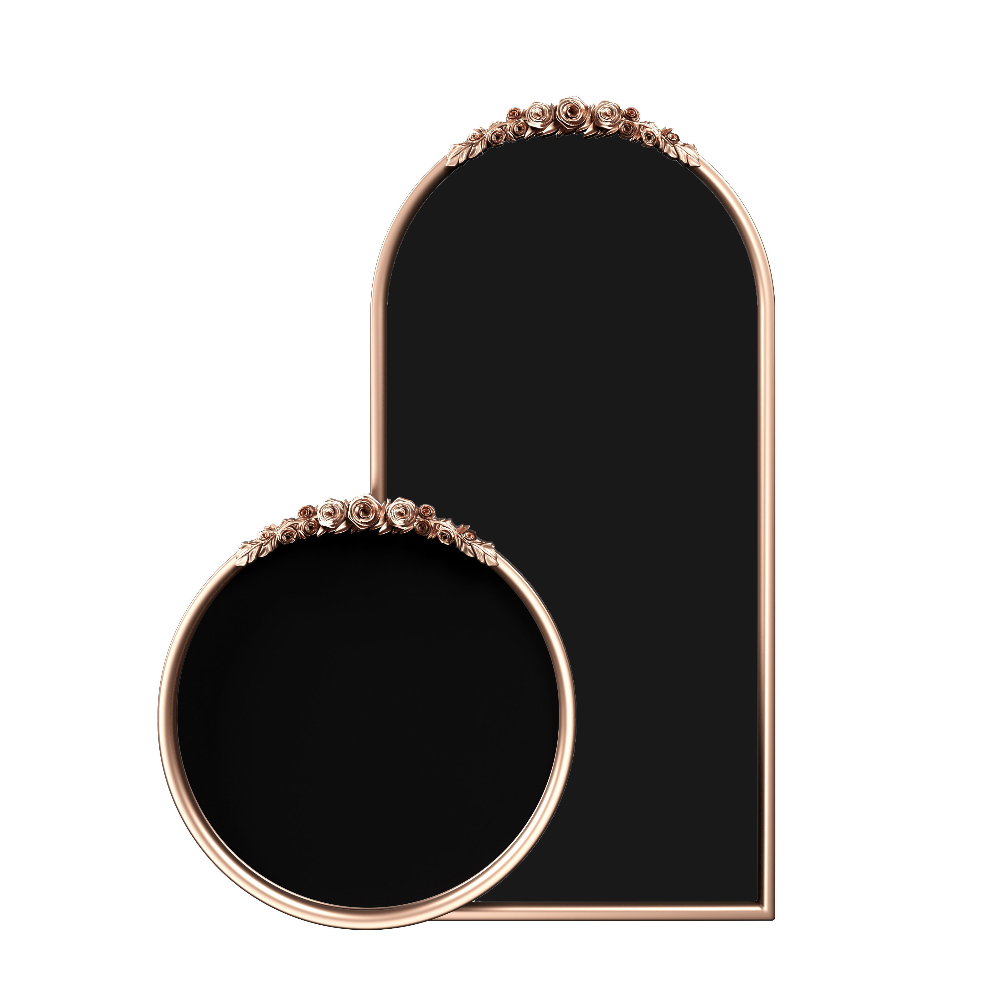 ROSETTE ARCHED DRESSER AND ROUND MIRROR  3D model_2