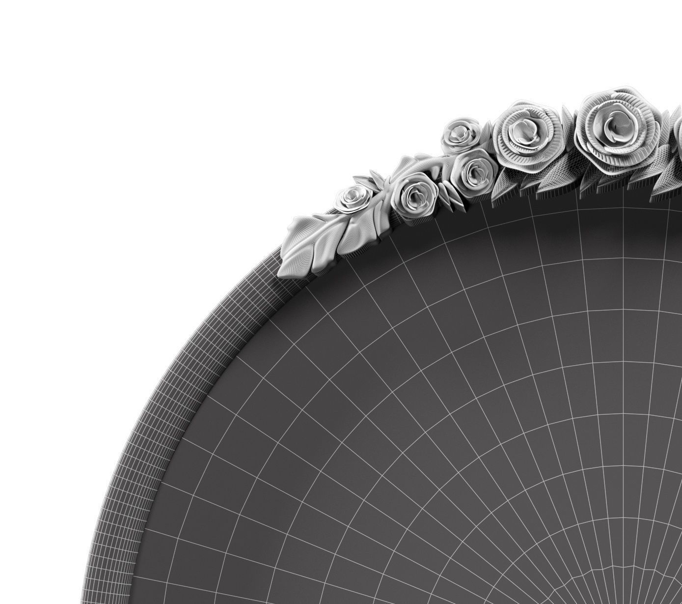 ROSETTE ARCHED DRESSER AND ROUND MIRROR  3D model_5