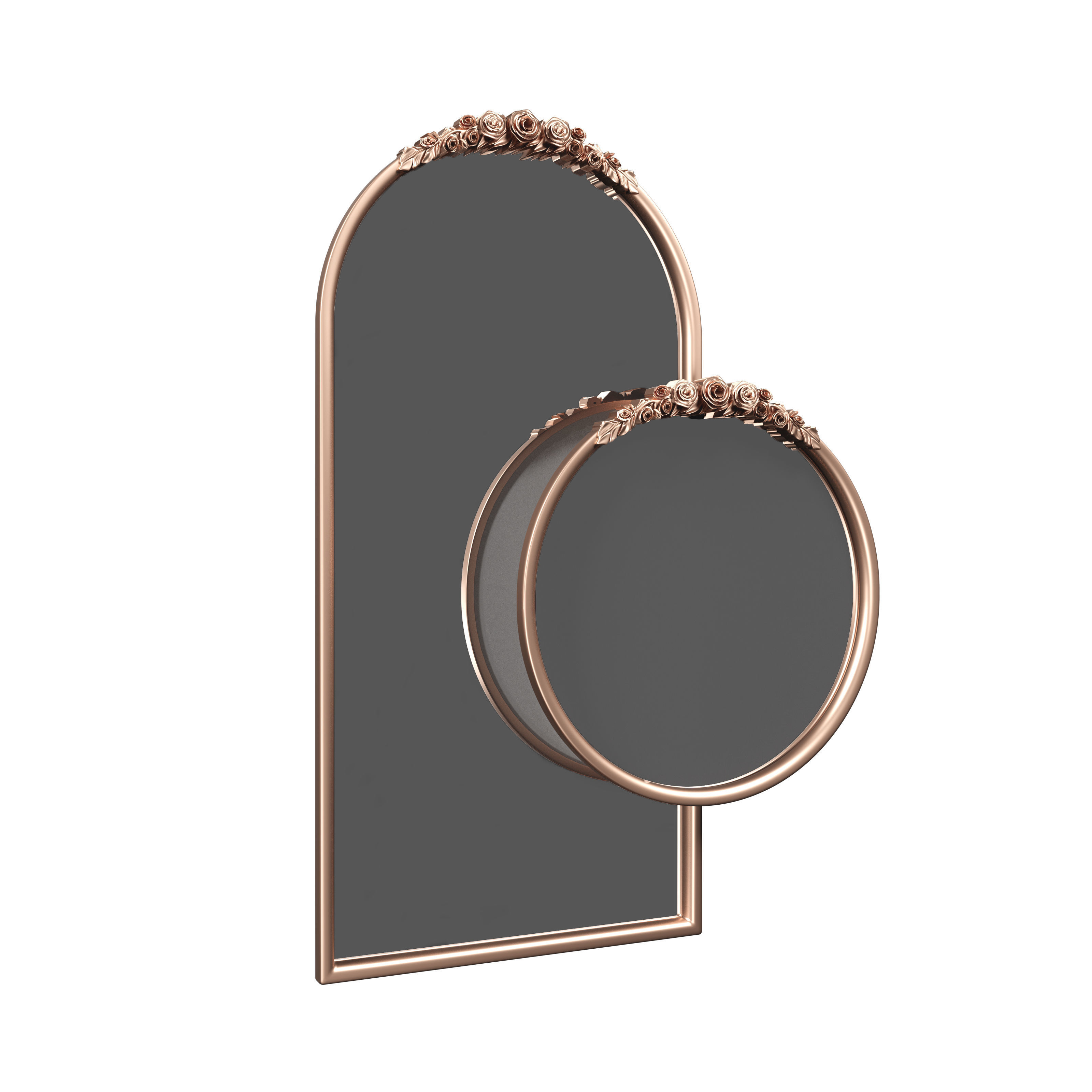 ROSETTE ARCHED DRESSER AND ROUND MIRROR  3D model_1