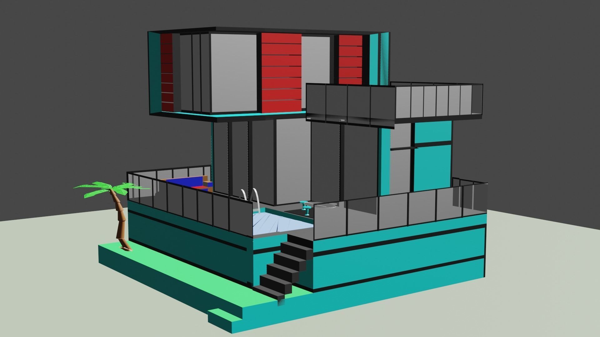 house modern 3D print model_4