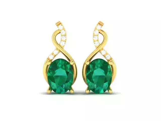 Delicate Fine Oval Diamond Earring 3D print model