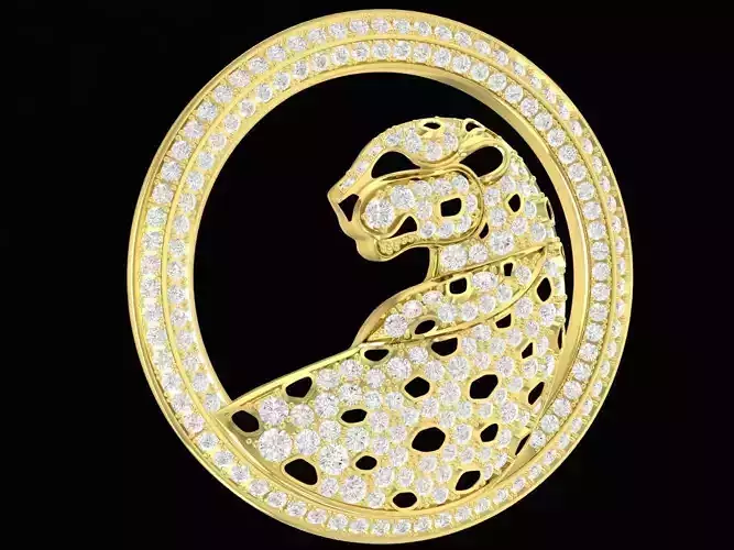 luxury diamond panther pendant 3329