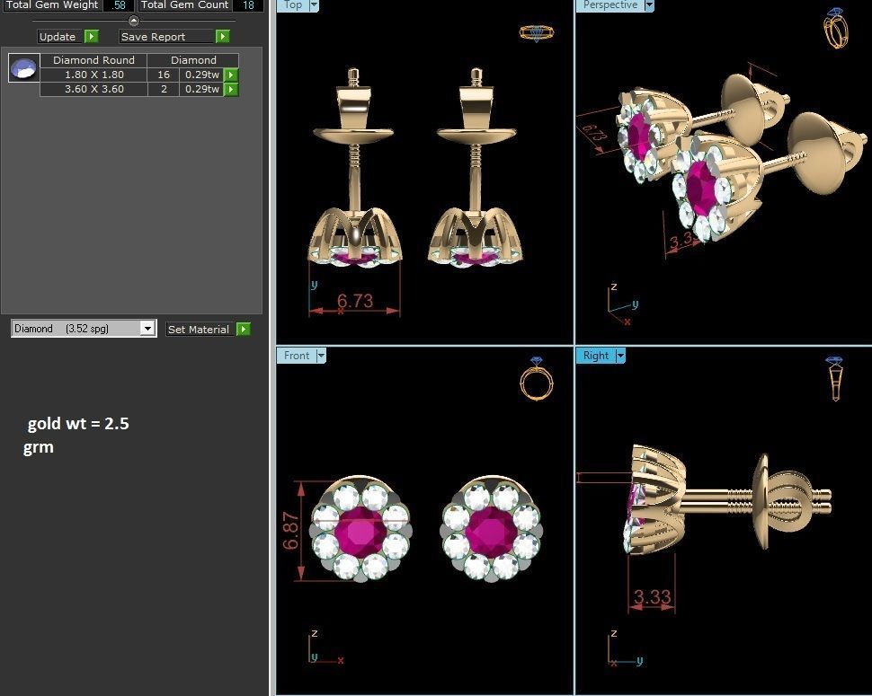 Multi stylish Earrings 3D print model_5