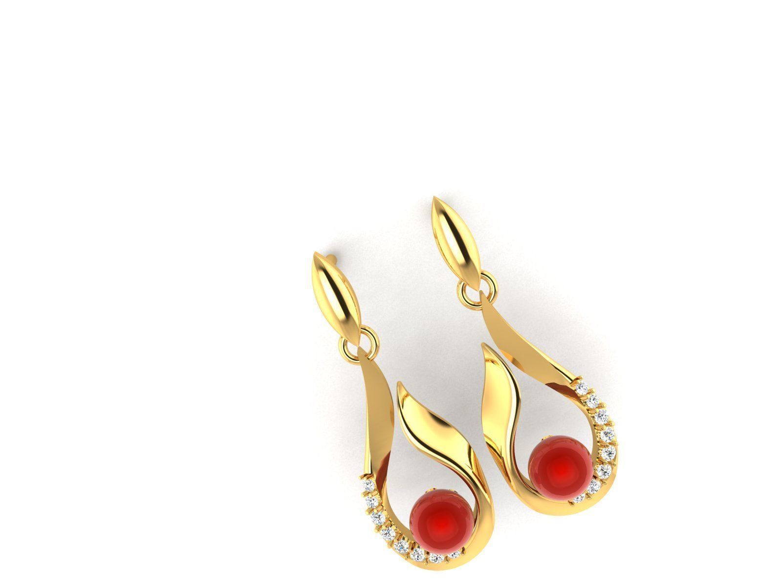 Multi stylish Opal Stone Earrings 3D print model_2